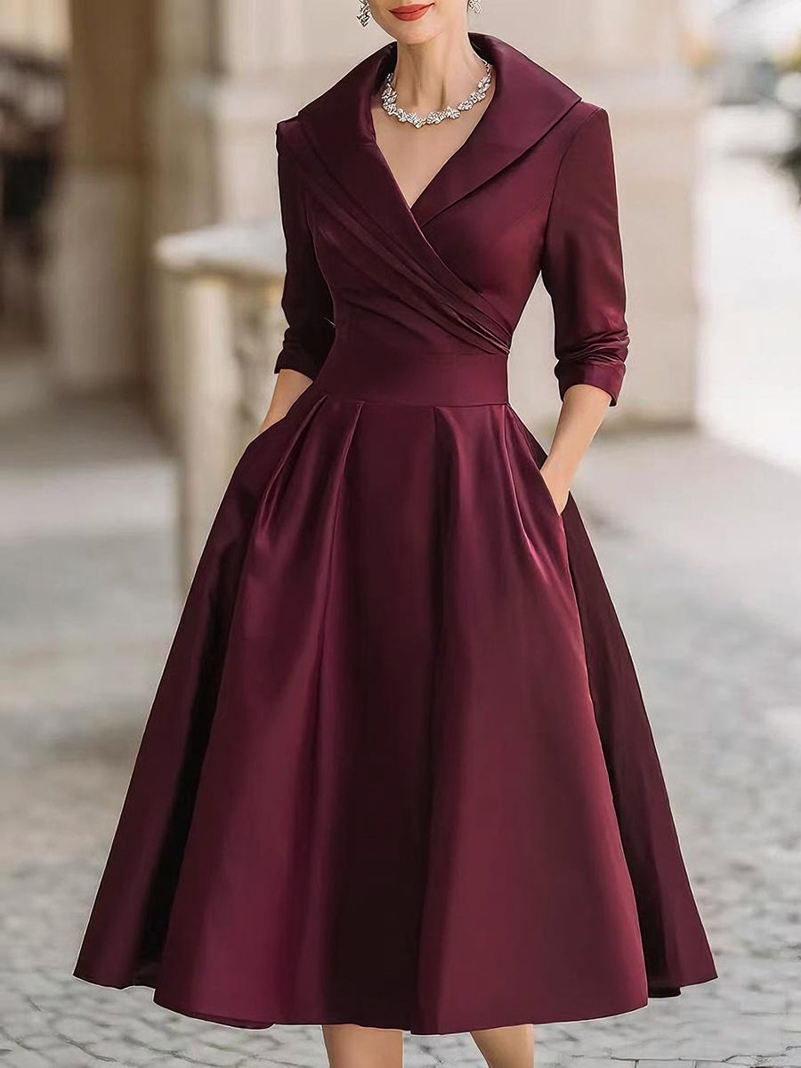 Olivia - Midi Satin Dress