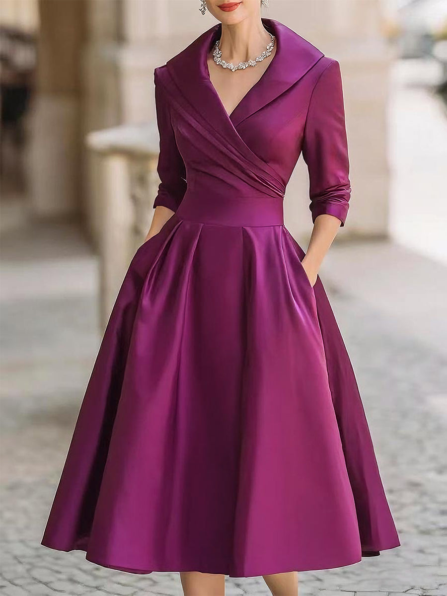 Olivia - Midi Satin Dress