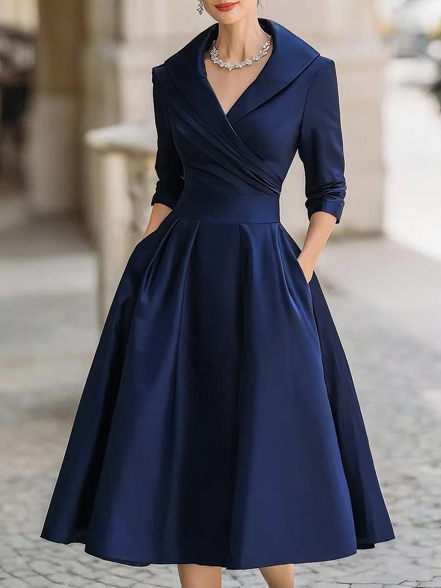 Olivia - Midi Satin Dress