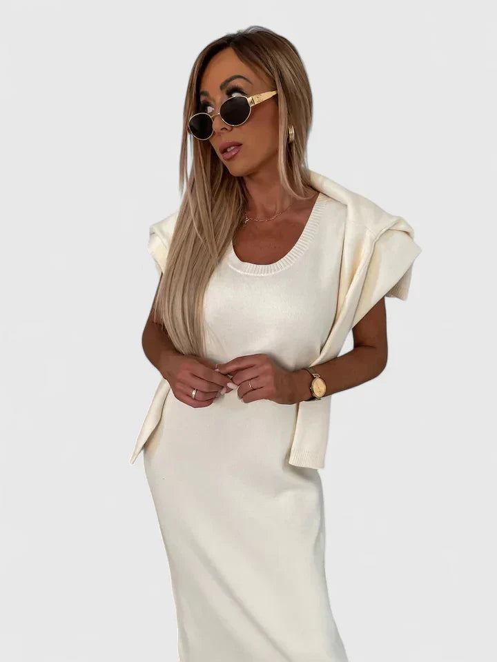 Laney | Elegant Dress and Turtle Neck Sweater Set
